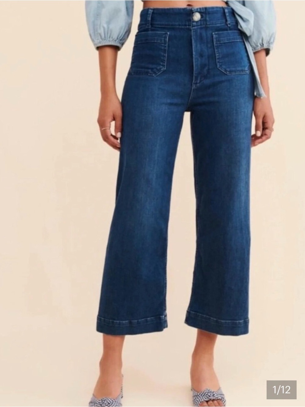 Pilcro “the Skipper” Wide-Leg Cropped Jeans